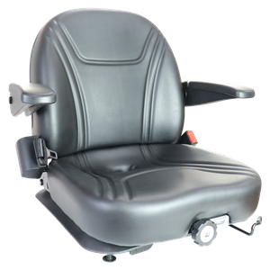 Черное сиденье для вилочного погрузчика из ПВХ с отверстием для слива воды